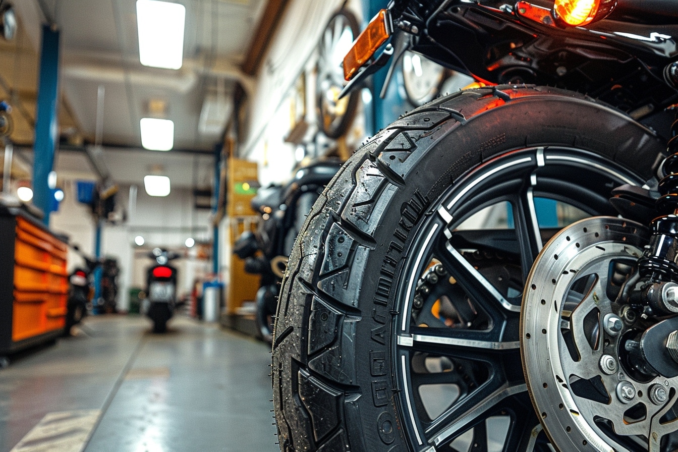 Procédure pour changer un pneu de moto étape par étape
